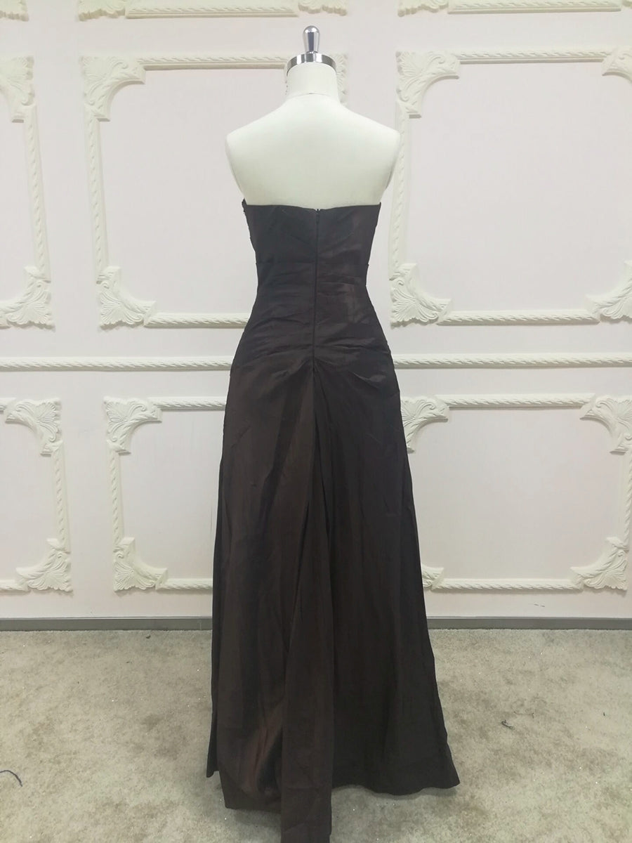 Trapézio/Princesa Sem Alça Coração Sem Mangas Cetim com Missangas Até Ao Chão Vestidos de Madrinha