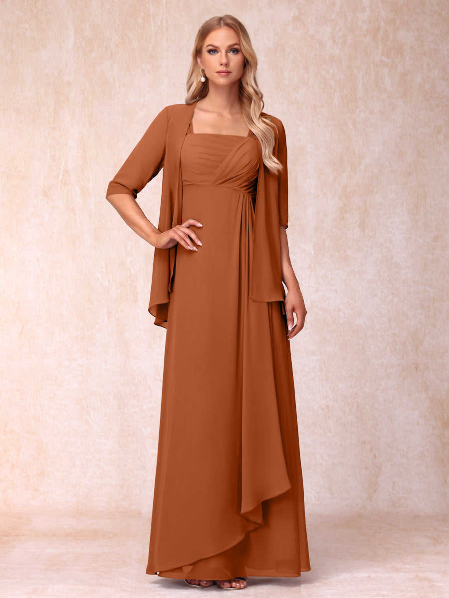 Vestidos de Noite Formais Longos Sem Mangas/Princesa com Babados e Jaqueta