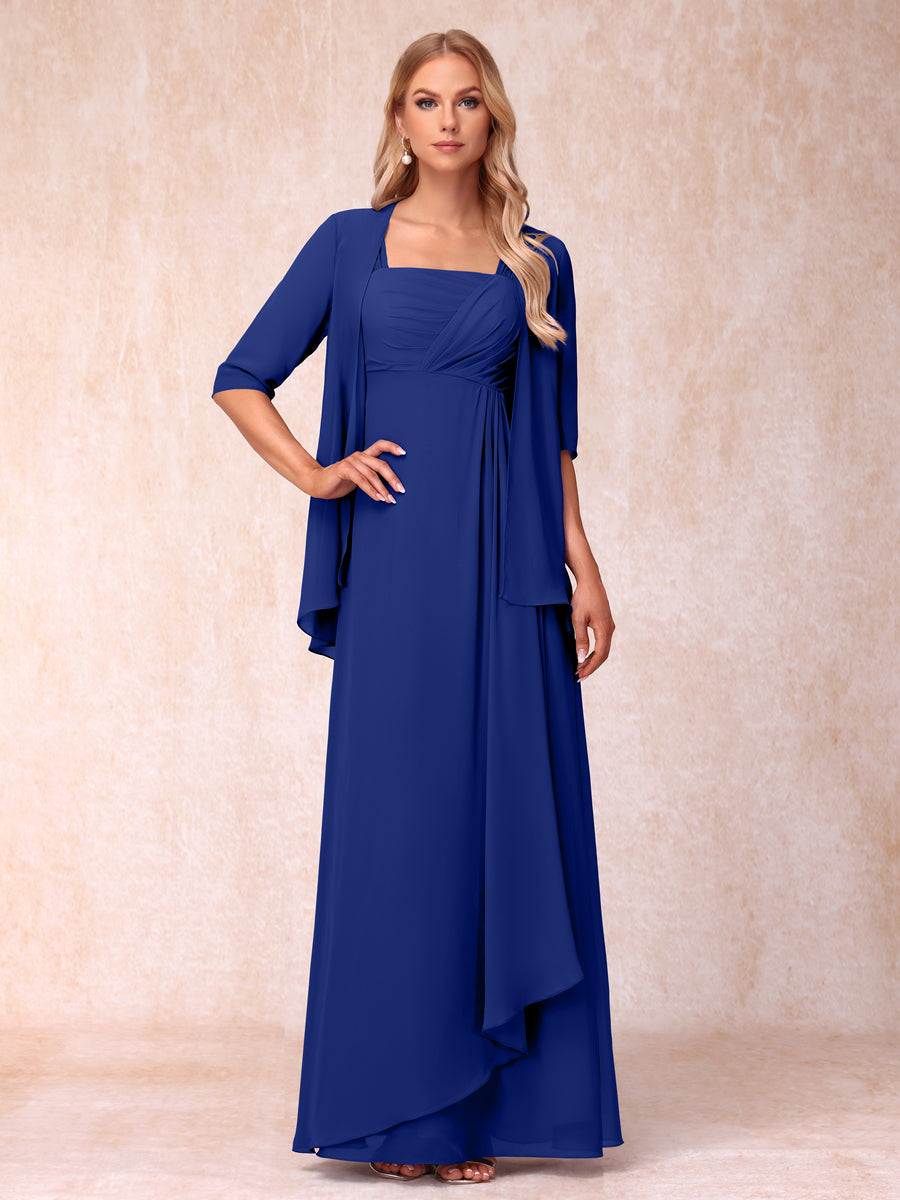 Vestidos de Noite Formais Longos Sem Mangas/Princesa com Babados e Jaqueta