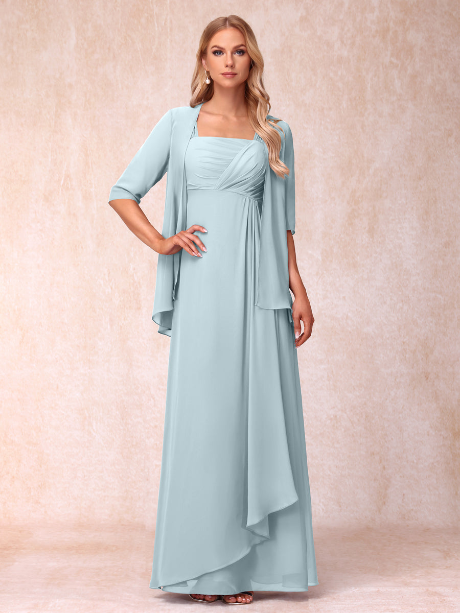 Vestidos de Noite Formais Longos Sem Mangas/Princesa com Babados e Jaqueta