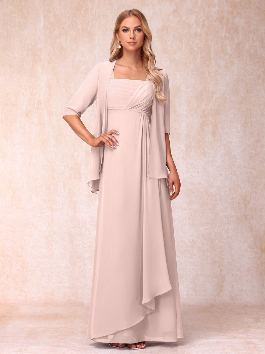 Vestidos de Noite Formais Longos Sem Mangas/Princesa com Babados e Jaqueta