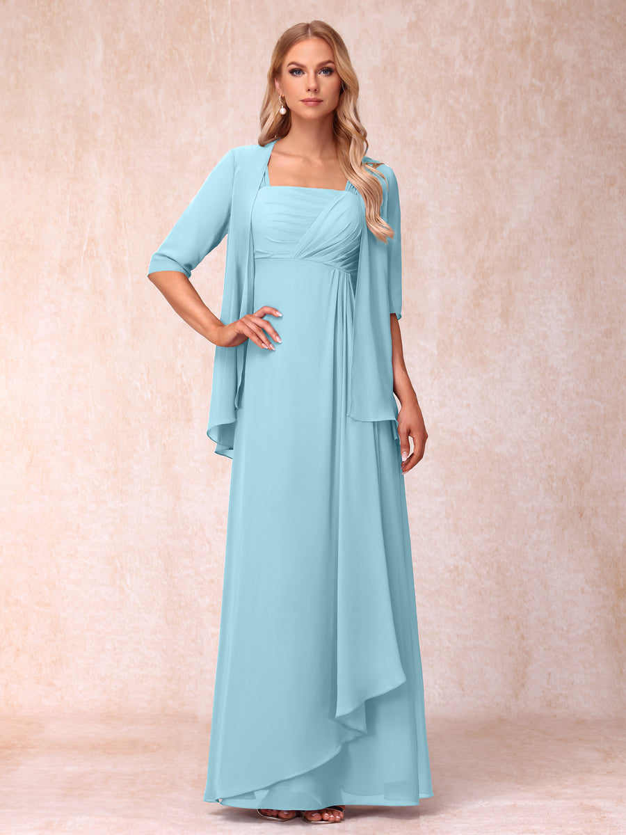 Vestidos de Noite Formais Longos Sem Mangas/Princesa com Babados e Jaqueta