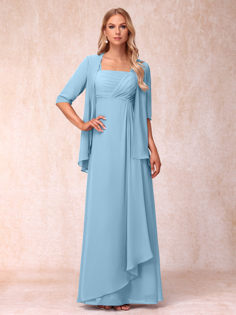 Vestidos de Noite Formais Longos Sem Mangas/Princesa com Babados e Jaqueta