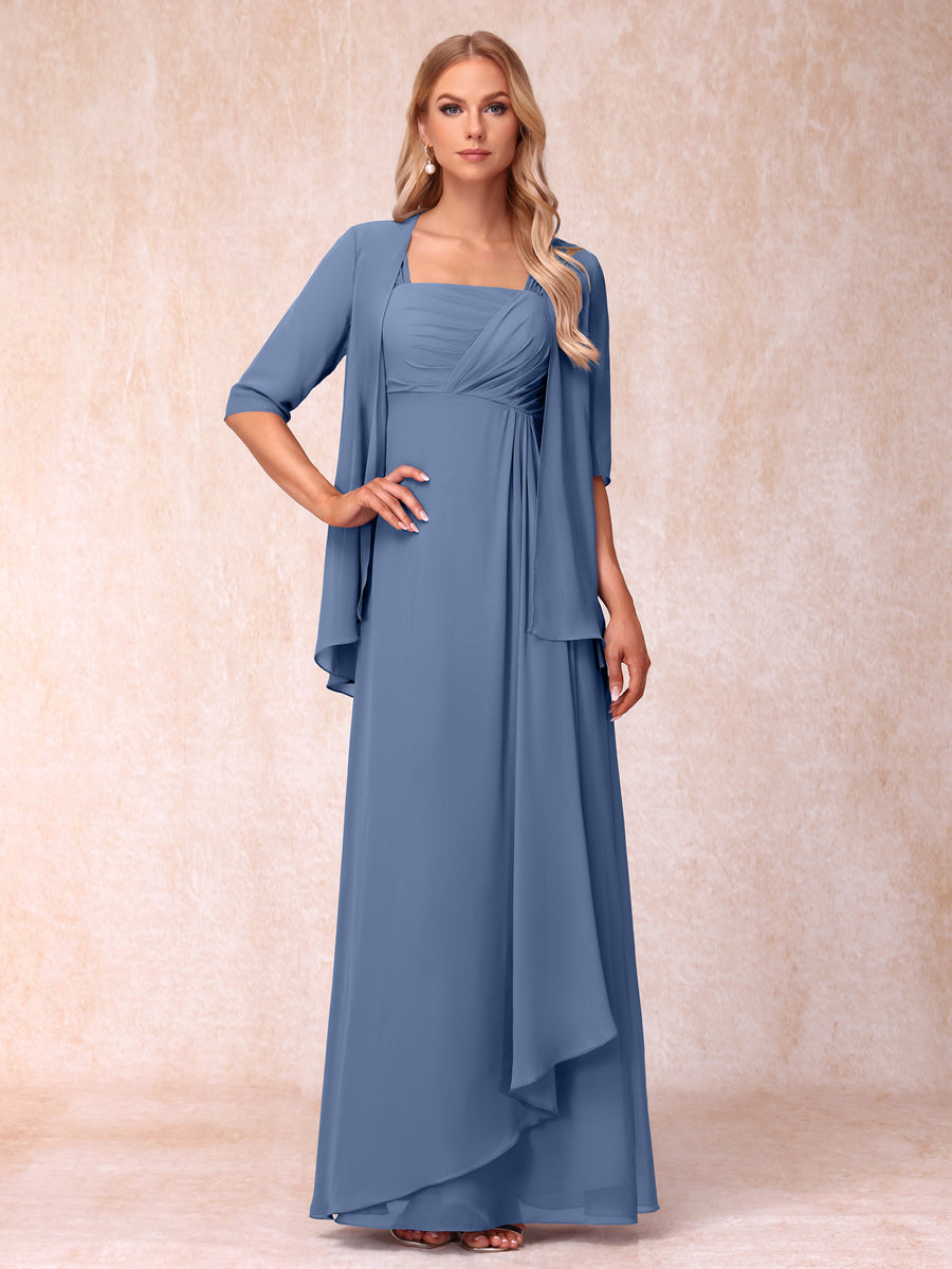 Vestidos de Noite Formais Longos Sem Mangas/Princesa com Babados e Jaqueta