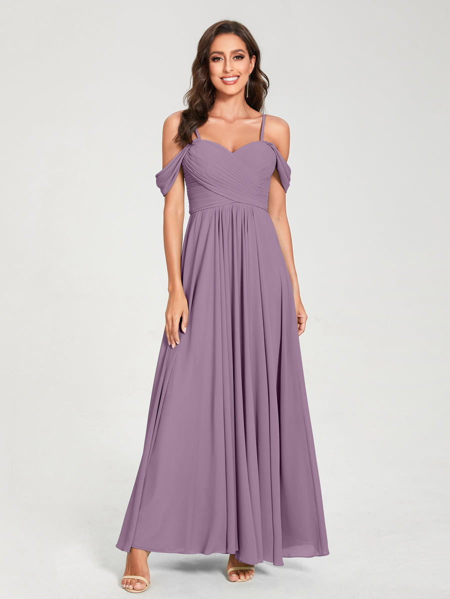 Princesa/Formato A Decote Em V Sem Mangas com Cauda/Arrastar Vestidos de Dama de Honra