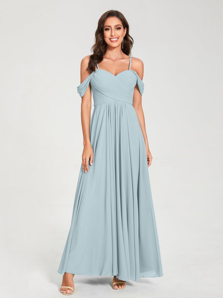 Princesa/Formato A Decote Em V Sem Mangas com Cauda/Arrastar Vestidos de Dama de Honra