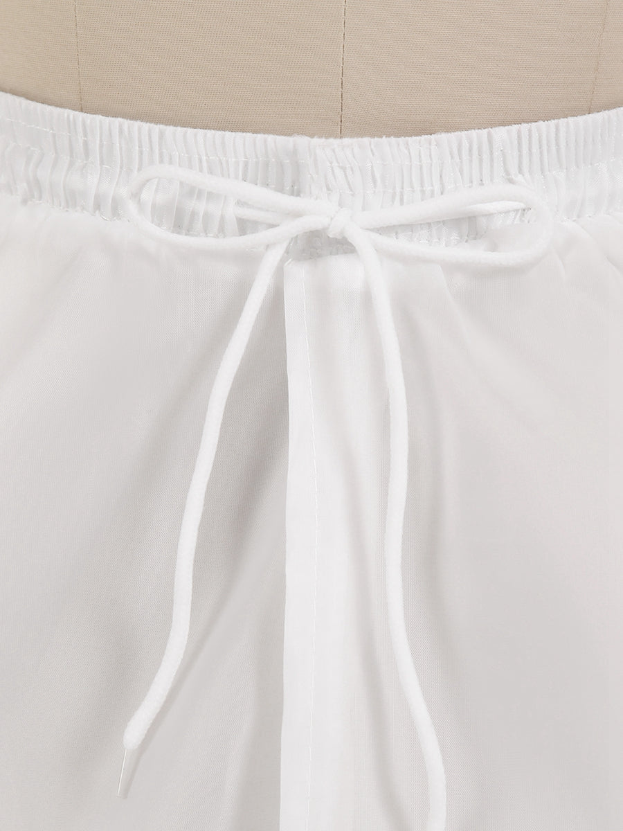 Tule 1 Camada com Renda Comprimento Chá 3 Argolas Vestido de Baile de Casamento Anáguas