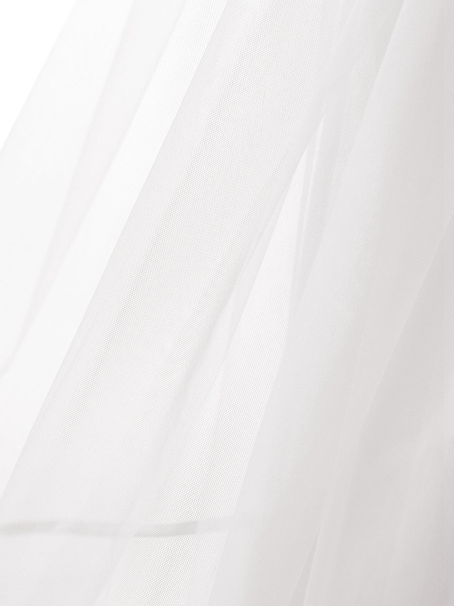 Véus de Noiva Longos de Tule Elegantes de 2 Camadas