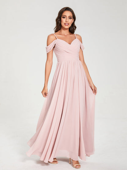 Princesa/Formato A Decote Em V Sem Mangas com Cauda/Arrastar Vestidos de Dama de Honra