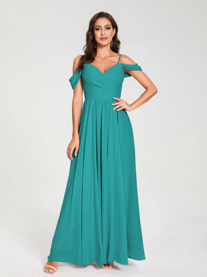 Princesa/Formato A Decote Em V Sem Mangas com Cauda/Arrastar Vestidos de Dama de Honra