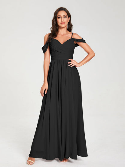 Princesa/Formato A Decote Em V Sem Mangas com Cauda/Arrastar Vestidos de Dama de Honra