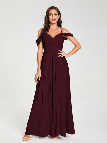 Princesa/Formato A Decote Em V Sem Mangas com Cauda/Arrastar Vestidos de Dama de Honra