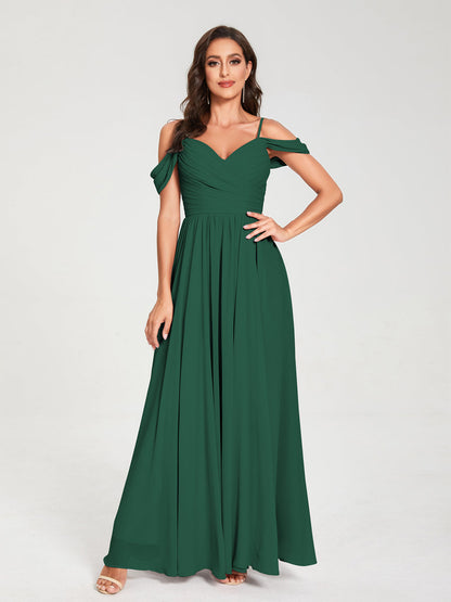 Princesa/Formato A Decote Em V Sem Mangas com Cauda/Arrastar Vestidos de Dama de Honra