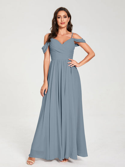 Princesa/Formato A Decote Em V Sem Mangas com Cauda/Arrastar Vestidos de Dama de Honra
