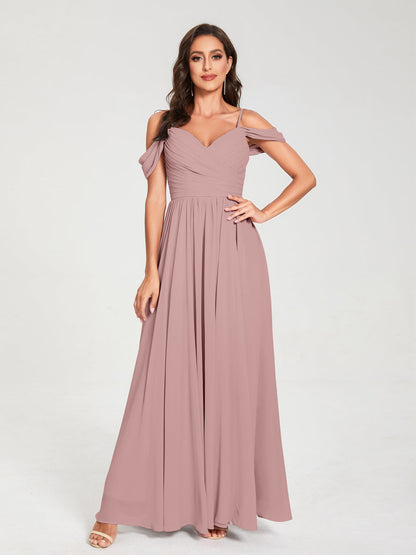 Princesa/Formato A Decote Em V Sem Mangas com Cauda/Arrastar Vestidos de Dama de Honra