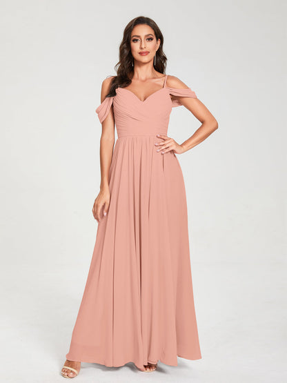 Princesa/Formato A Decote Em V Sem Mangas com Cauda/Arrastar Vestidos de Dama de Honra