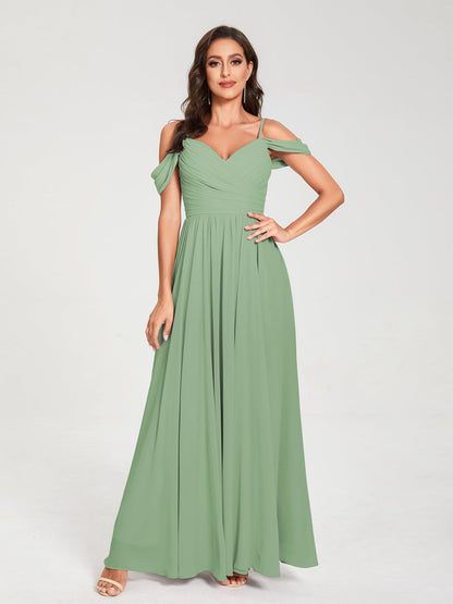 Princesa/Formato A Decote Em V Sem Mangas com Cauda/Arrastar Vestidos de Dama de Honra