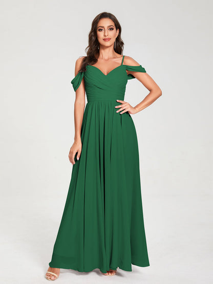 Princesa/Formato A Decote Em V Sem Mangas com Cauda/Arrastar Vestidos de Dama de Honra