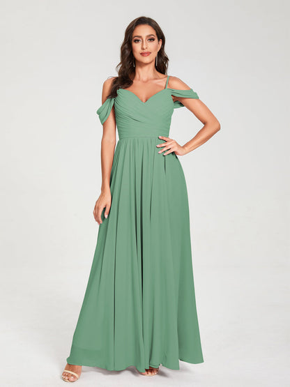 Princesa/Formato A Decote Em V Sem Mangas com Cauda/Arrastar Vestidos de Dama de Honra