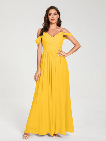 Princesa/Formato A Decote Em V Sem Mangas com Cauda/Arrastar Vestidos de Dama de Honra