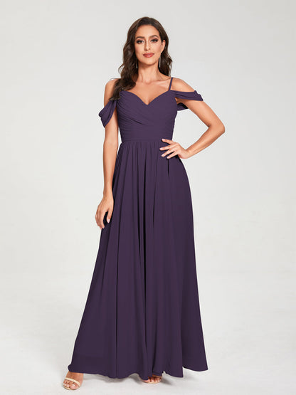 Princesa/Formato A Decote Em V Sem Mangas com Cauda/Arrastar Vestidos de Dama de Honra