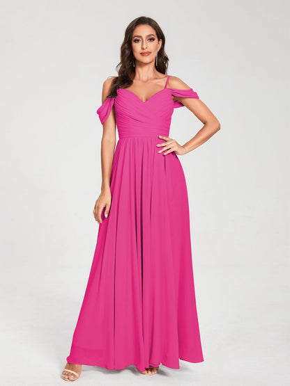 Princesa/Formato A Decote Em V Sem Mangas com Cauda/Arrastar Vestidos de Dama de Honra