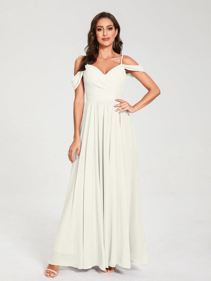 Princesa/Formato A Decote Em V Sem Mangas com Cauda/Arrastar Vestidos de Dama de Honra