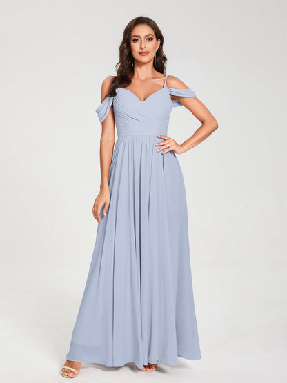 Princesa/Formato A Decote Em V Sem Mangas com Cauda/Arrastar Vestidos de Dama de Honra