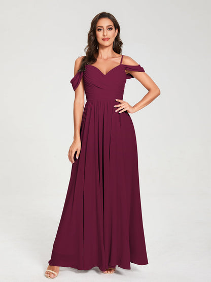 Princesa/Formato A Decote Em V Sem Mangas com Cauda/Arrastar Vestidos de Dama de Honra