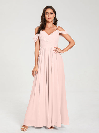 Princesa/Formato A Decote Em V Sem Mangas com Cauda/Arrastar Vestidos de Dama de Honra