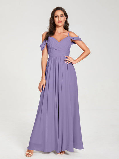 Princesa/Formato A Decote Em V Sem Mangas com Cauda/Arrastar Vestidos de Dama de Honra