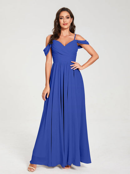Princesa/Formato A Decote Em V Sem Mangas com Cauda/Arrastar Vestidos de Dama de Honra