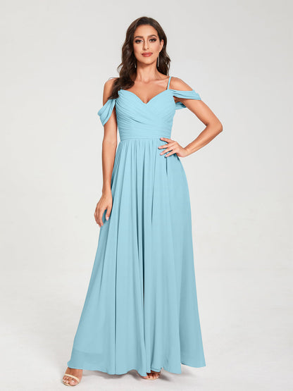 Princesa/Formato A Decote Em V Sem Mangas com Cauda/Arrastar Vestidos de Dama de Honra