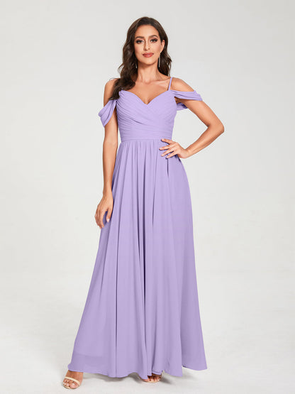 Princesa/Formato A Decote Em V Sem Mangas com Cauda/Arrastar Vestidos de Dama de Honra