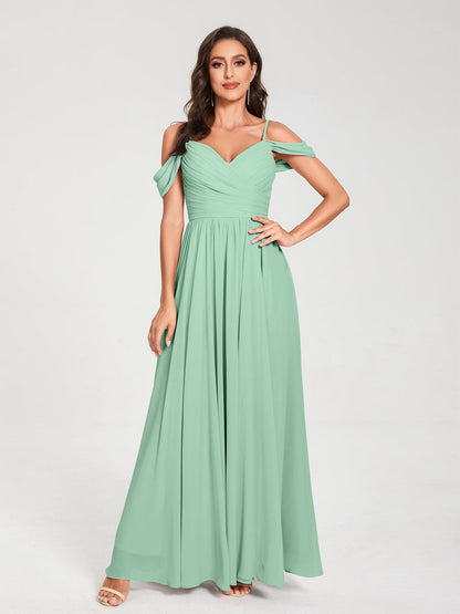 Princesa/Formato A Decote Em V Sem Mangas com Cauda/Arrastar Vestidos de Dama de Honra