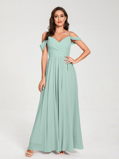 Princesa/Formato A Decote Em V Sem Mangas com Cauda/Arrastar Vestidos de Dama de Honra