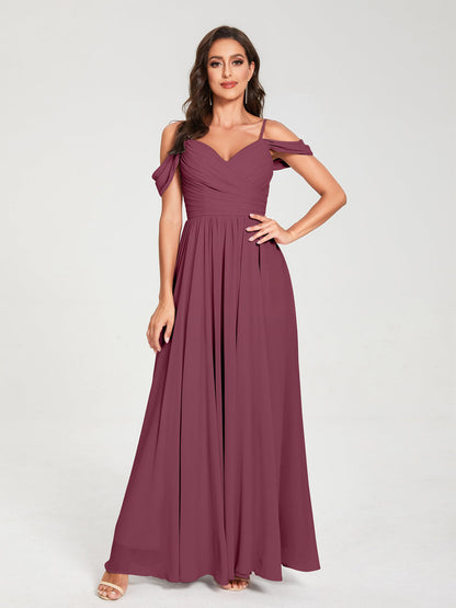 Princesa/Formato A Decote Em V Sem Mangas com Cauda/Arrastar Vestidos de Dama de Honra