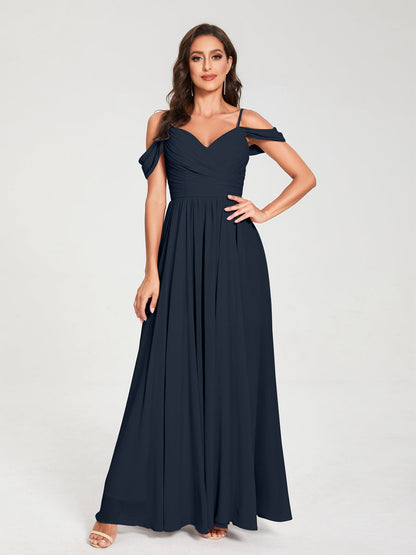 Princesa/Formato A Decote Em V Sem Mangas com Cauda/Arrastar Vestidos de Dama de Honra