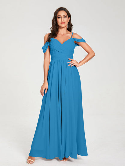 Princesa/Formato A Decote Em V Sem Mangas com Cauda/Arrastar Vestidos de Dama de Honra