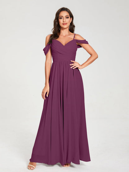 Princesa/Formato A Decote Em V Sem Mangas com Cauda/Arrastar Vestidos de Dama de Honra