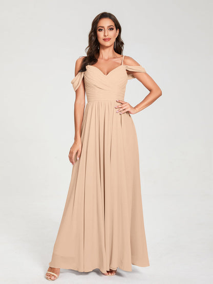 Princesa/Formato A Decote Em V Sem Mangas com Cauda/Arrastar Vestidos de Dama de Honra