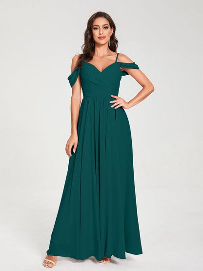 Princesa/Formato A Decote Em V Sem Mangas com Cauda/Arrastar Vestidos de Dama de Honra