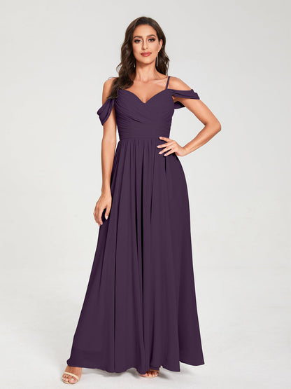 Princesa/Formato A Decote Em V Sem Mangas com Cauda/Arrastar Vestidos de Dama de Honra