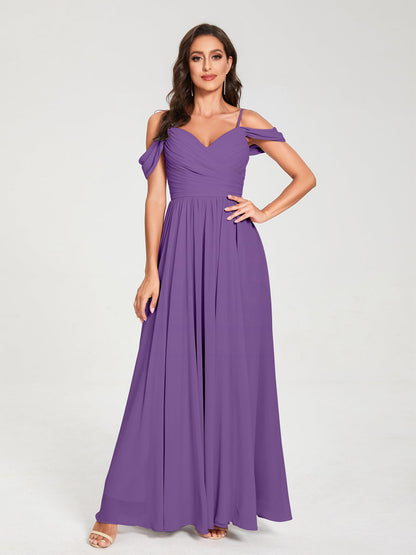 Princesa/Formato A Decote Em V Sem Mangas com Cauda/Arrastar Vestidos de Dama de Honra