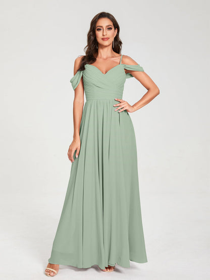 Princesa/Formato A Decote Em V Sem Mangas com Cauda/Arrastar Vestidos de Dama de Honra