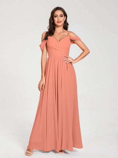 Princesa/Formato A Decote Em V Sem Mangas com Cauda/Arrastar Vestidos de Dama de Honra