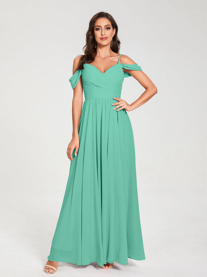 Princesa/Formato A Decote Em V Sem Mangas com Cauda/Arrastar Vestidos de Dama de Honra
