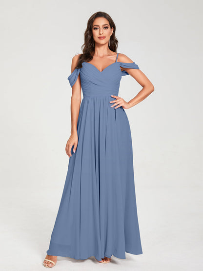Princesa/Formato A Decote Em V Sem Mangas com Cauda/Arrastar Vestidos de Dama de Honra