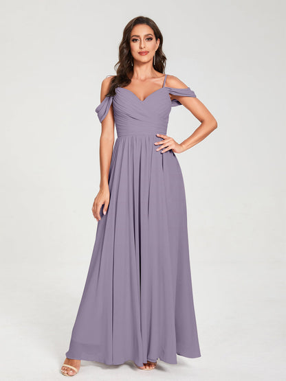 Princesa/Formato A Decote Em V Sem Mangas com Cauda/Arrastar Vestidos de Dama de Honra