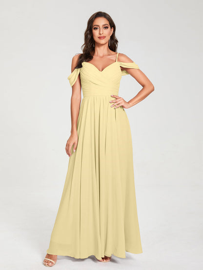 Princesa/Formato A Decote Em V Sem Mangas com Cauda/Arrastar Vestidos de Dama de Honra